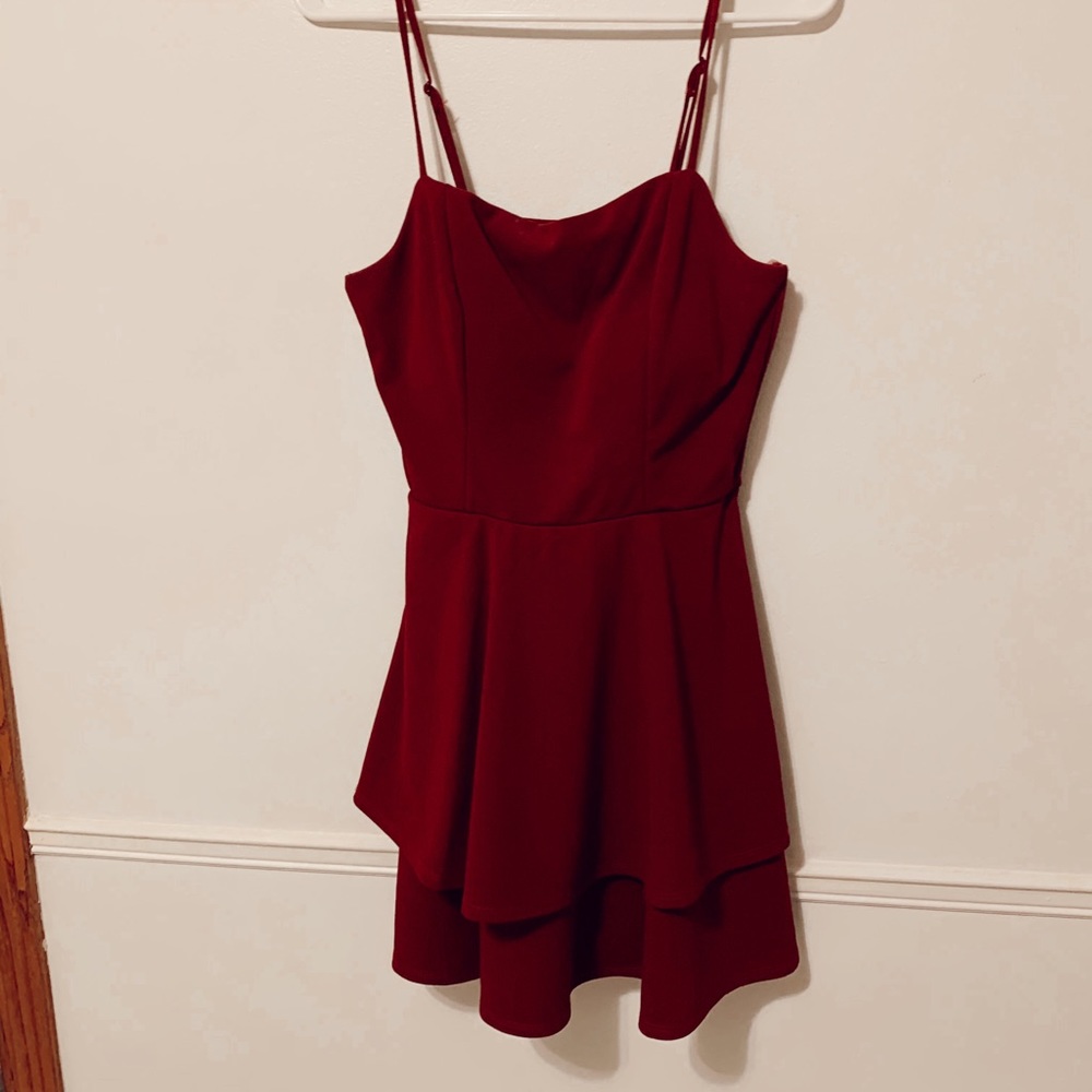 Gorgeous maroon/ruby altared state dress with the cutest back